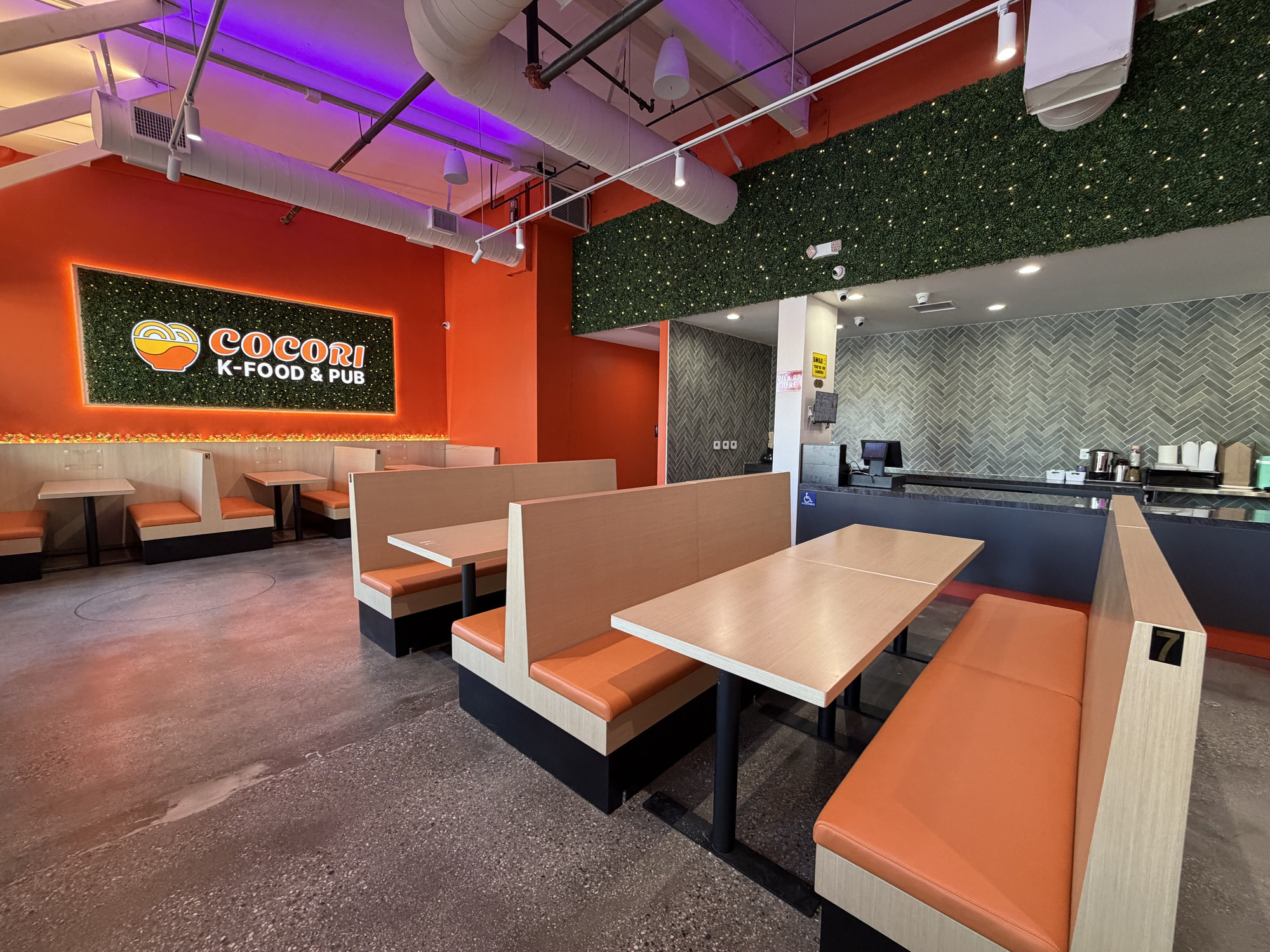 COCORI booths and accent lighting