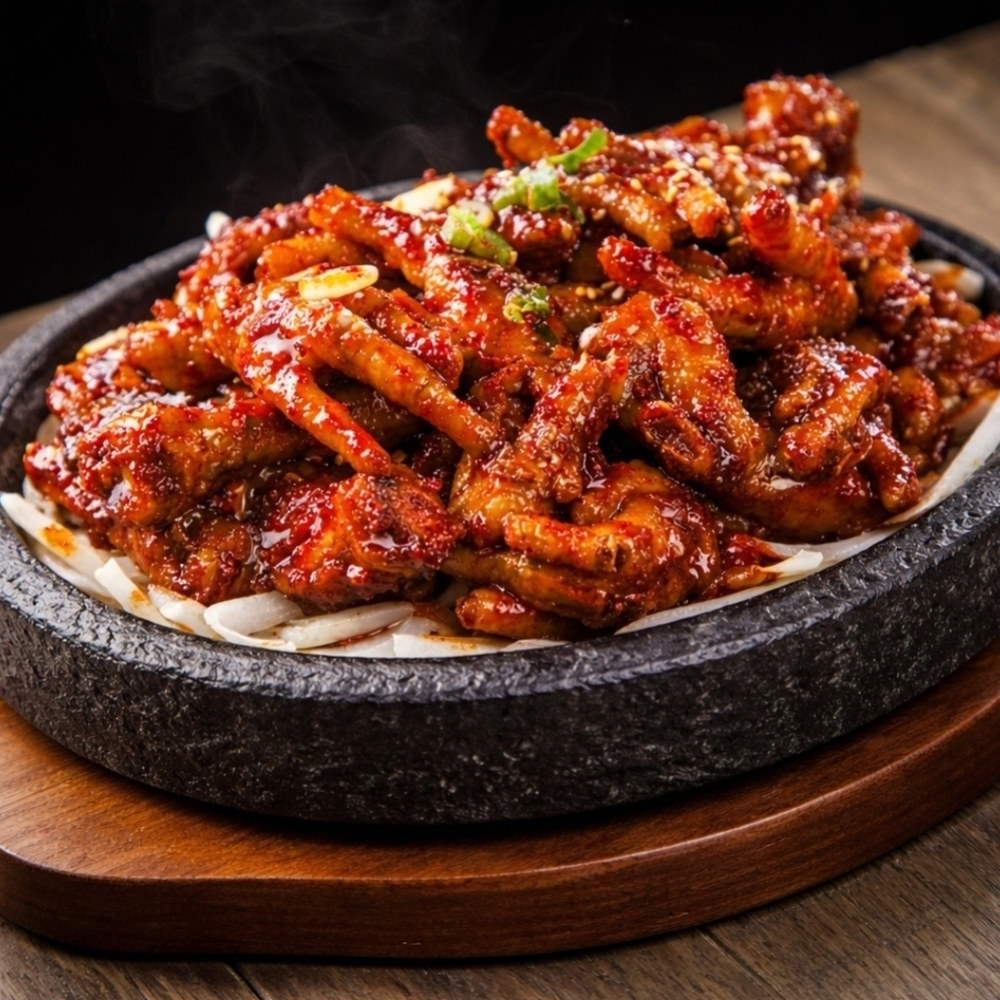 Charcoal chicken feet