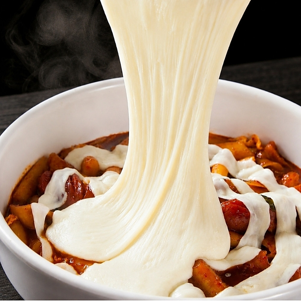 Mozzarella cheese topping